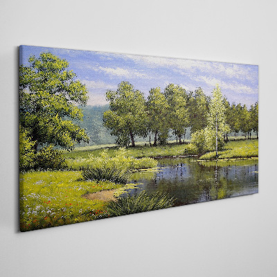 Obraz Canvas Pokojná krajina pri rieke