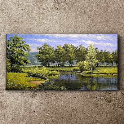 Obraz Canvas Pokojná krajina pri rieke