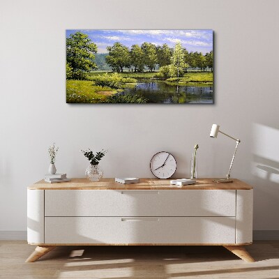 Obraz Canvas Pokojná krajina pri rieke
