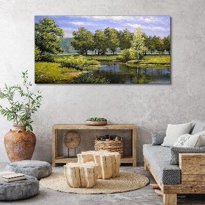 Obraz Canvas Pokojná krajina pri rieke