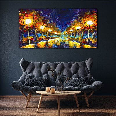 Obraz Canvas Nočné maľba lucerna