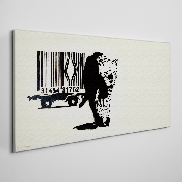 Obraz Canvas Banksyho čiarový kód leoparda