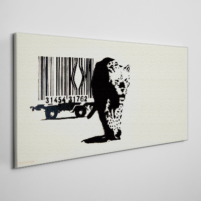 Obraz Canvas Banksyho čiarový kód leoparda