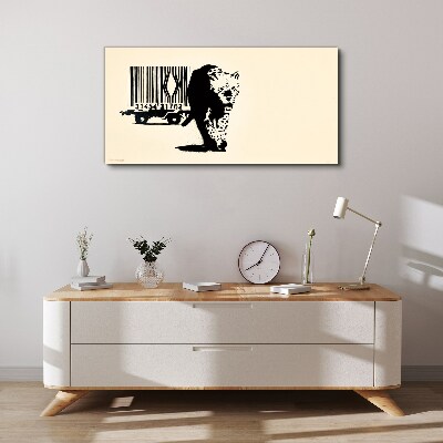 Obraz Canvas Banksyho čiarový kód leoparda