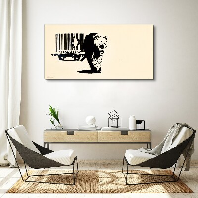 Obraz Canvas Banksyho čiarový kód leoparda