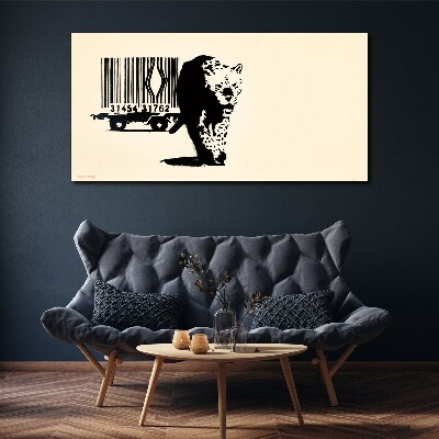 Obraz Canvas Banksyho čiarový kód leoparda