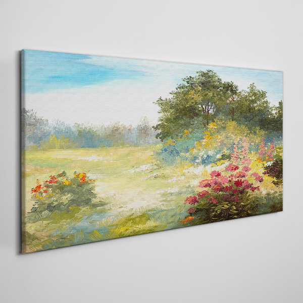 Obraz canvas Kvetinová krajina letného rána