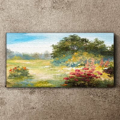 Obraz canvas Kvetinová krajina letného rána