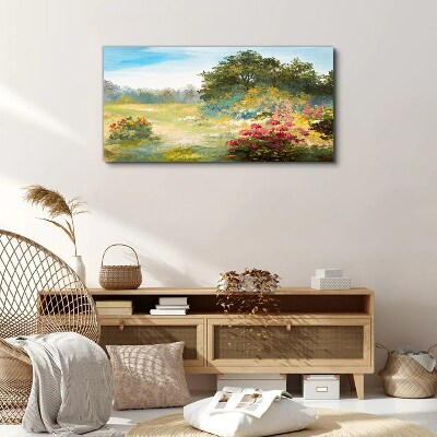 Obraz canvas Kvetinová krajina letného rána