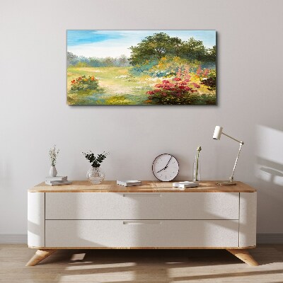 Obraz canvas Kvetinová krajina letného rána