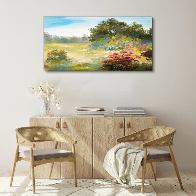 Obraz canvas Kvetinová krajina letného rána