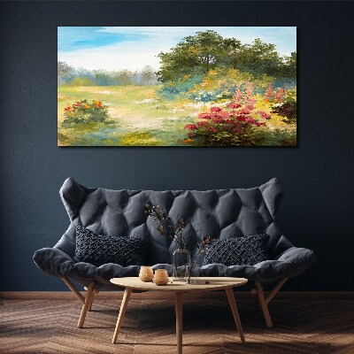 Obraz canvas Kvetinová krajina letného rána