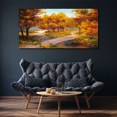 Obraz canvas Park Stromy jesenné lístie