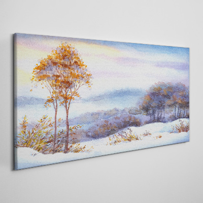 Obraz Canvas Zimná krajina so stromami
