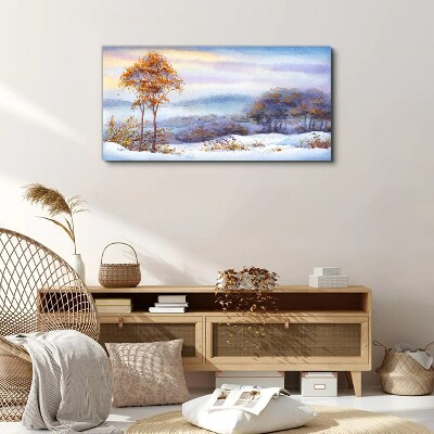 Obraz Canvas Zimná krajina so stromami