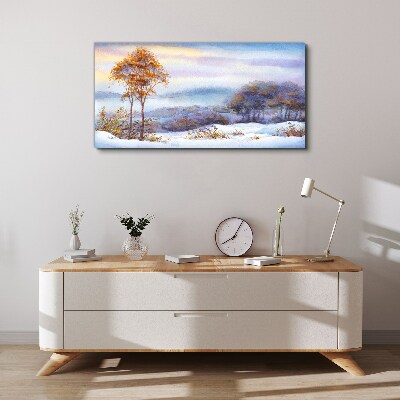 Obraz Canvas Zimná krajina so stromami