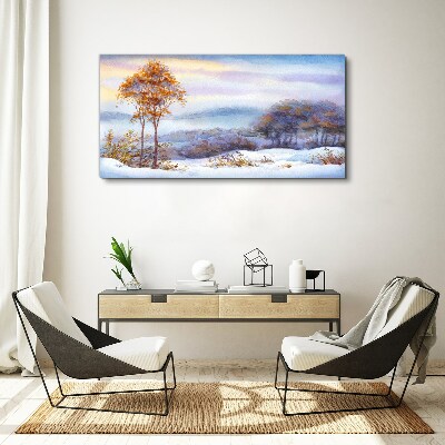 Obraz Canvas Zimná krajina so stromami