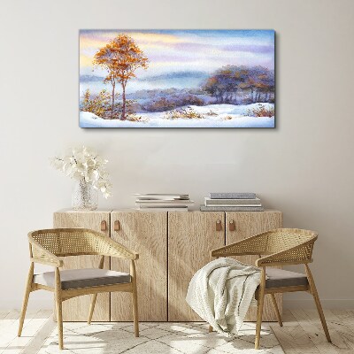 Obraz Canvas Zimná krajina so stromami