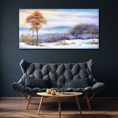 Obraz Canvas Zimná krajina so stromami