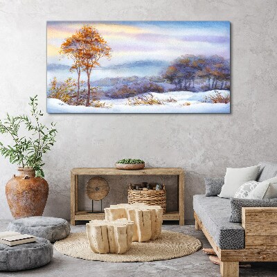 Obraz Canvas Zimná krajina so stromami