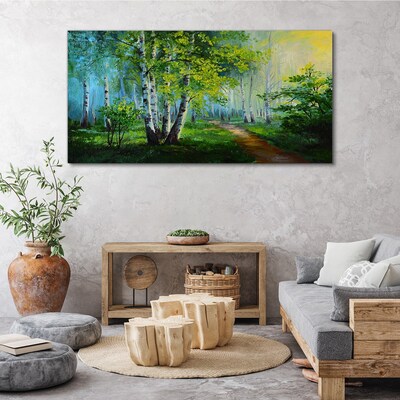 Obraz canvas Zelený les v rannej hmle