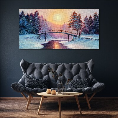 Obraz Canvas Zimný most v slnečnom svetle