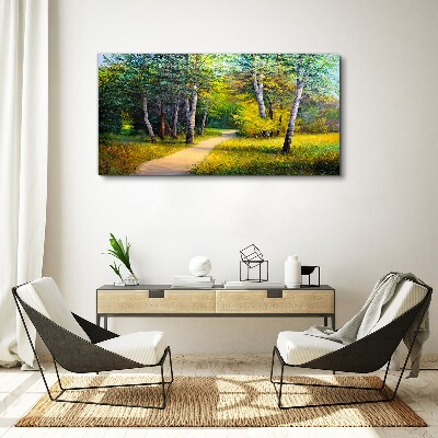 Obraz Canvas Divoké stromy Droga tráva