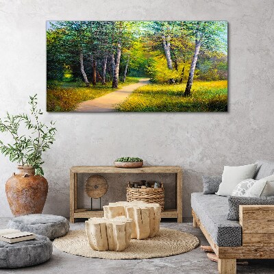 Obraz Canvas Divoké stromy Droga tráva