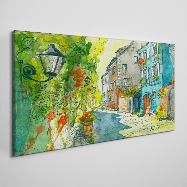 Obraz canvas Očarujúca ulica vo farbách