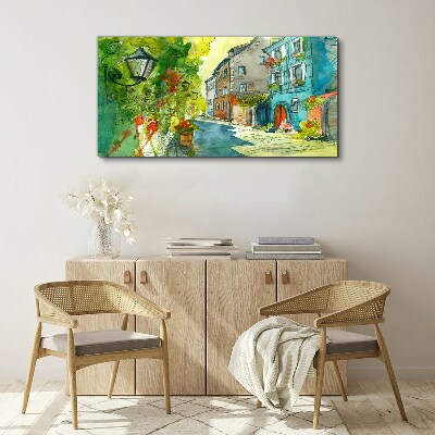 Obraz canvas Očarujúca ulica vo farbách