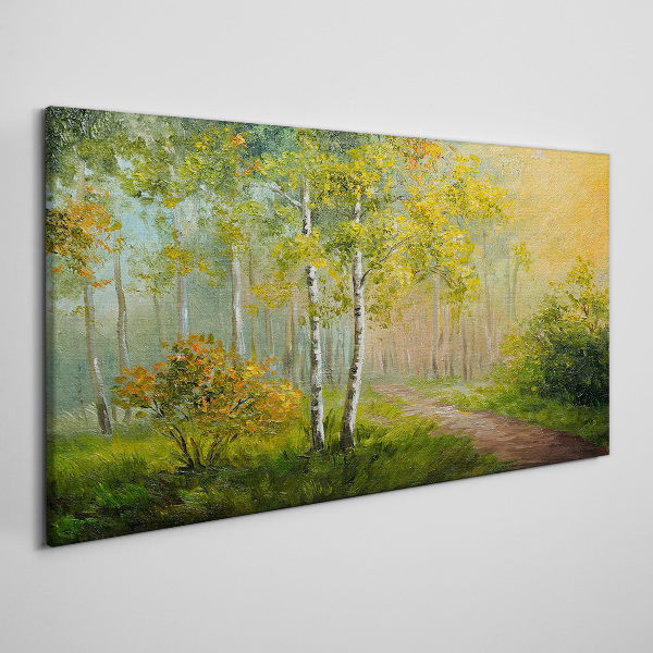 Obraz canvas Lesná cesta do zlatej hmly