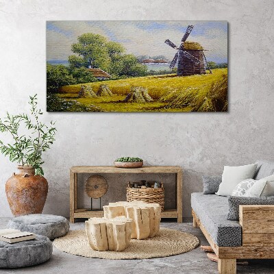 Obraz Canvas Maliarska krajina mlyna chata