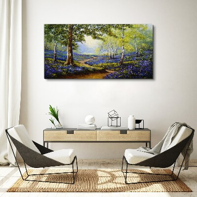 Obraz Canvas Kvetinová alej v lesnej krajine