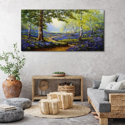 Obraz Canvas Kvetinová alej v lesnej krajine