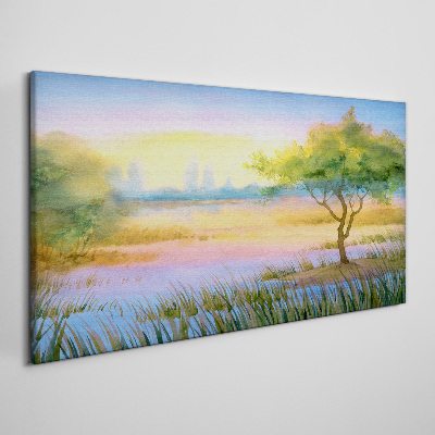Obraz Canvas Ranná pohoda pri jazere