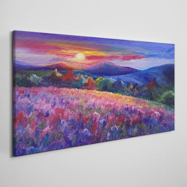 Obraz Canvas Krajina vo farbách západu slnka