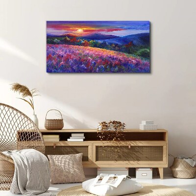 Obraz Canvas Krajina vo farbách západu slnka