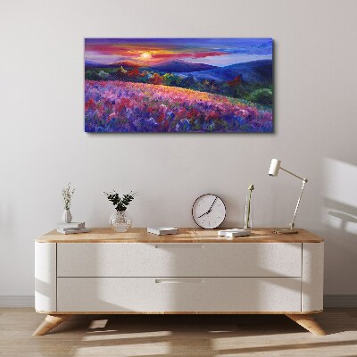 Obraz Canvas Krajina vo farbách západu slnka