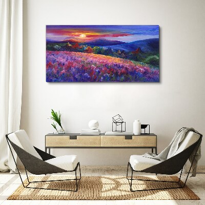 Obraz Canvas Krajina vo farbách západu slnka