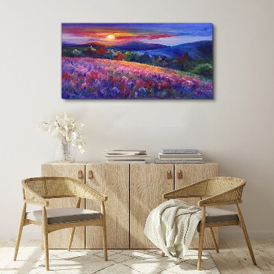 Obraz Canvas Krajina vo farbách západu slnka