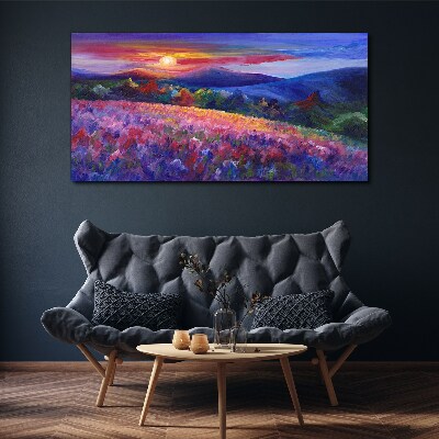 Obraz Canvas Krajina vo farbách západu slnka