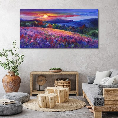 Obraz Canvas Krajina vo farbách západu slnka