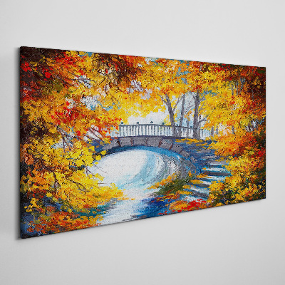 Obraz canvas Stromy opustí Bridge rieka