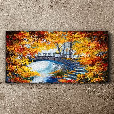 Obraz canvas Stromy opustí Bridge rieka