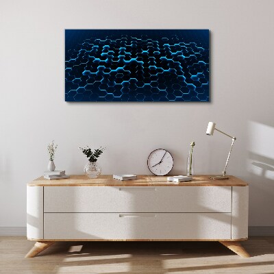 Obraz Canvas Modrá šesťhranná sieťovina