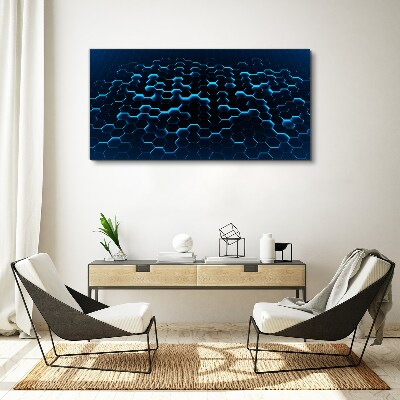 Obraz Canvas Modrá šesťhranná sieťovina