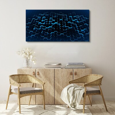 Obraz Canvas Modrá šesťhranná sieťovina