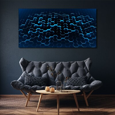 Obraz Canvas Modrá šesťhranná sieťovina