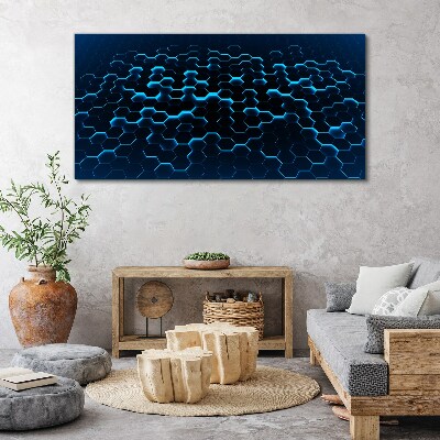 Obraz Canvas Modrá šesťhranná sieťovina