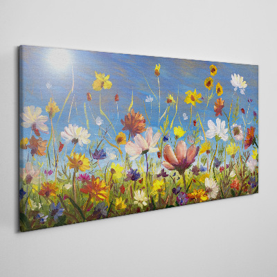 Obraz Canvas Kvetinová krajina za slnečného dňa